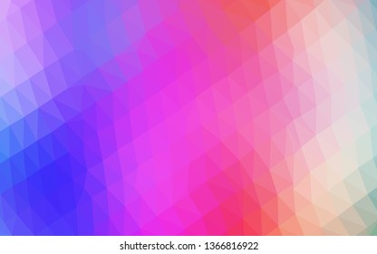 Light Multicolor, Rainbow vector triangle mosaic texture. Modern geometrical abstract illustration with gradient. Polygonal design for your web site.
