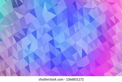 Light Multicolor, Rainbow vector triangle mosaic texture. Creative illustration in halftone style with gradient. Brand new style for your business design.