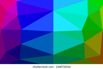 Light Multicolor, Rainbow vector triangle mosaic cover. Colorful illustration in abstract style with gradient. Template for a cell phone background.