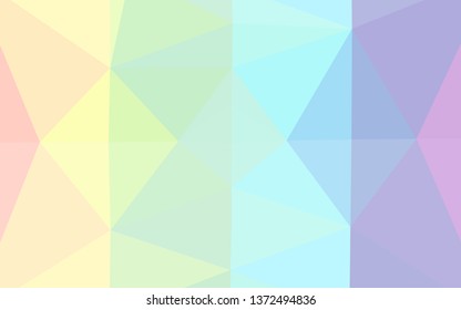 Light Multicolor, Rainbow vector triangle mosaic cover. Colorful illustration in abstract style with gradient. Brand new style for your business design.