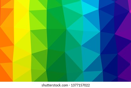 Light Multicolor, Rainbow vector triangle mosaic template. Brand new colorful illustration in with gradient. Template for your brand book.