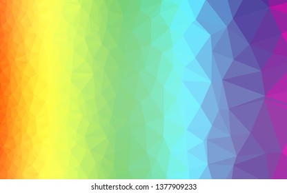 Light Multicolor, Rainbow vector triangle mosaic texture. Colorful abstract illustration with gradient. Completely new design for your business.