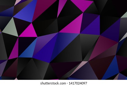 Light Multicolor, Rainbow vector triangle mosaic template. A sample with polygonal shapes. Completely new template for your business design.