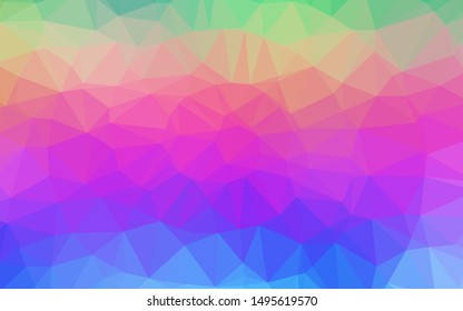 Light Multicolor, Rainbow vector triangle mosaic texture. Colorful abstract illustration with gradient. Textured pattern for background.