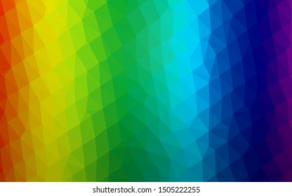 Light Multicolor, Rainbow vector triangle mosaic template. Colorful illustration in Origami style with gradient.  Triangular pattern for your business design.