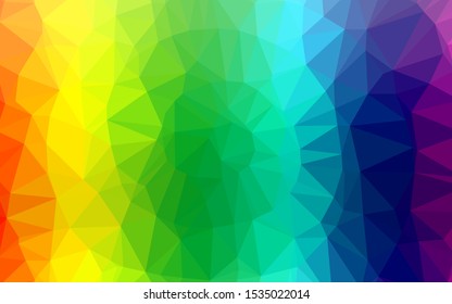 Light Multicolor, Rainbow vector triangle mosaic texture. A completely new color illustration in a vague style. Template for a cell phone background.