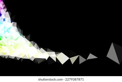Light Multicolor, Rainbow vector triangle mosaic template. Modern geometrical abstract illustration with gradient. Completely new template for your business design.