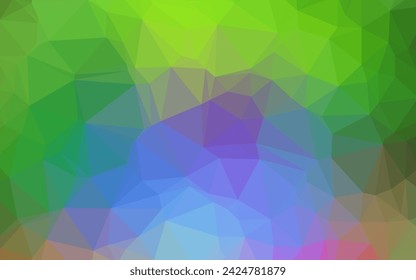 Light Multicolor, Rainbow vector triangle mosaic template. Colorful abstract illustration with gradient. Template for your brand book.