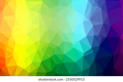 Light Multicolor, Rainbow vector triangle mosaic template. Modern geometrical abstract illustration with gradient. Template for a cell phone background.