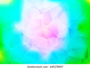 Light Multicolor, Rainbow vector triangle mosaic background. Creative illustration in halftone style with gradient. Triangular pattern for your business design.