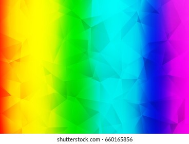 Light Multicolor, Rainbow vector triangle mosaic pattern. A vague abstract illustration with gradient. The polygonal design can be used for your web site.