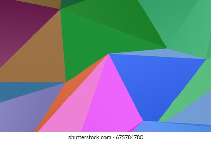 Light Multicolor, Rainbow vector triangle mosaic background. Glitter abstract illustration with an elegant design. Triangular pattern for your business design.