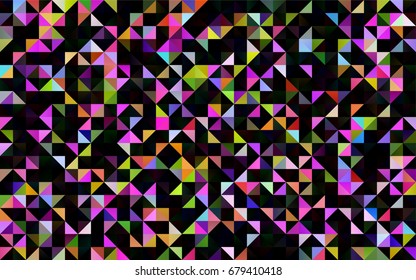 Light Multicolor, Rainbow vector triangle mosaic template. Modern geometrical abstract illustration with gradient. The textured pattern can be used for background.