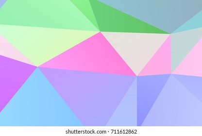 Light Multicolor, Rainbow vector triangle mosaic pattern. Triangular geometric sample with gradient.  A completely new template for your business design.