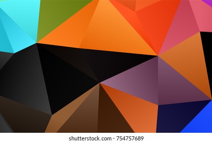 Light Multicolor, Rainbow vector triangle mosaic pattern. Modern geometrical abstract illustration with gradient. Brand-new style for your business design.