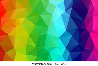 Light Multicolor, Rainbow vector triangle mosaic background. An elegant bright illustration with gradient. The best triangular design for your business.