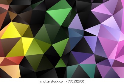 Light Multicolor, Rainbow vector triangle mosaic pattern. Brand-new colored illustration in blurry style with gradient. The template can be used as a background for cell phones.