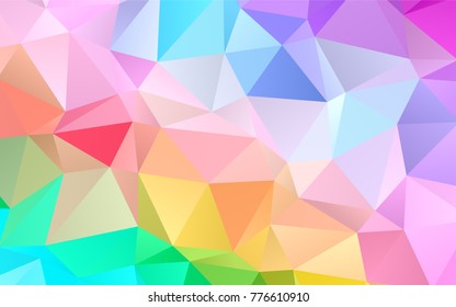 Light Multicolor, Rainbow vector triangle mosaic background. A vague abstract illustration with gradient. A completely new design for your business.