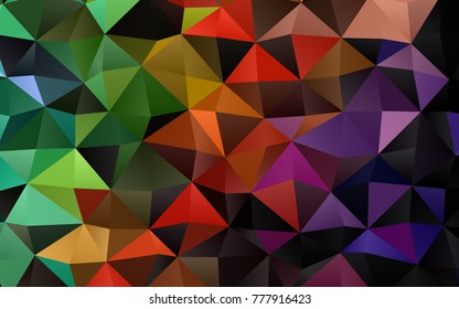 Light Multicolor, Rainbow vector triangle mosaic template. A vague abstract illustration with gradient. The textured pattern can be used for background.