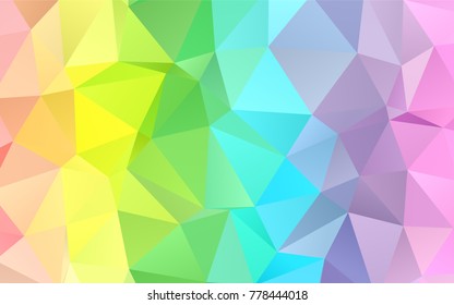 Light Multicolor, Rainbow vector triangle mosaic pattern. Glitter abstract illustration with an elegant design. The template can be used as a background for cell phones.