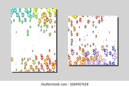 Light Multicolor, Rainbowvector background for presentations. Glitter abstract design concept with text box. Pattern can be used as a template for calendars.