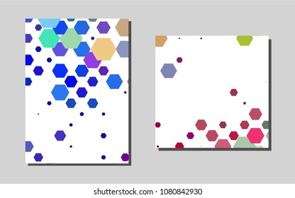 Light Multicolor, Rainbowvector brochure for ui, ux design. Booklet with textbox on colorful abstract background. Pattern can be used as a template for calendars.