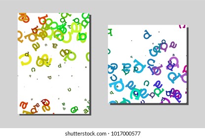 Light Multicolor, Rainbowvector template for landing pages. Web interface on abstract background with colorful gradient. Pattern can be used as a template for calendars.