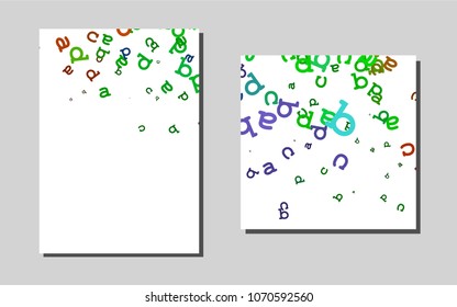 Light Multicolor, Rainbowvector template for landing pages. Booklet with textbox on colorful abstract background. Pattern can be used as a template for calendars.