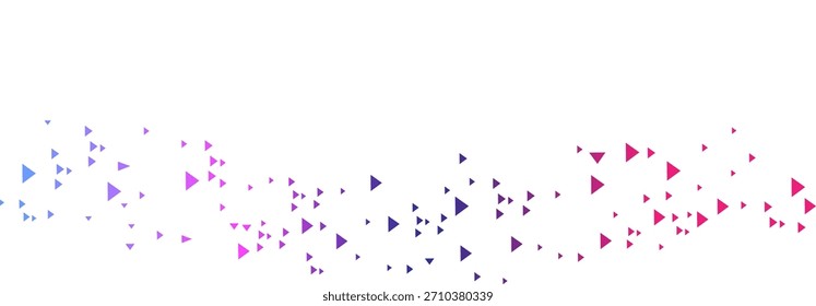 Light multicolor triangles on white background design.