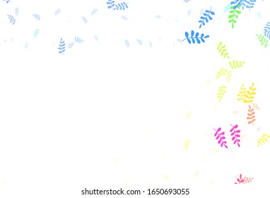 Light Multicolor vector abstract backdrop with leaves. Creative illustration in blurred style with leaves. A new texture for your wallpaper design.