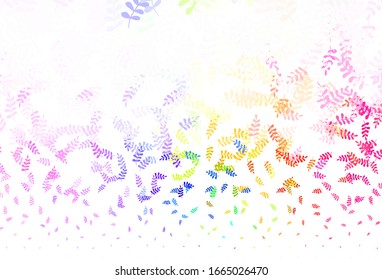 Light Multicolor vector abstract background with leaves. Sketchy doodles with leaves on blurred background. New template for your design.