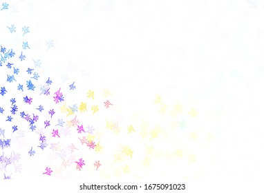 Light Multicolor vector abstract background with sakura. Abstract illustration with leaves, branches in doodles style. Pattern for wallpapers, coloring books.