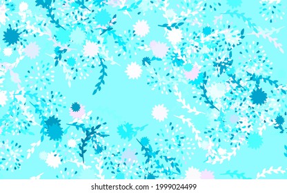 Light Multicolor vector abstract background with flowers, roses. Glitter abstract illustration with flowers. Hand painted design for web, wrapping.