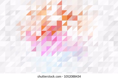 Light Multicolor vector abstract colorful background, which consist of triangles. Pattern with colored triangles on white background.