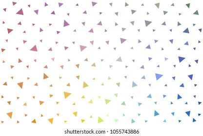 Light Multicolor vector abstract colorful background, which consist of triangles. Pattern with colored triangles on white background.