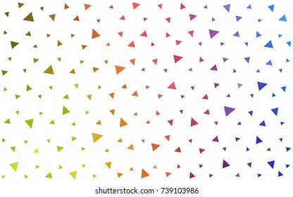 Light Multicolor vector abstract colorful background, which consist of triangles. Pattern with colored triangles on white background.