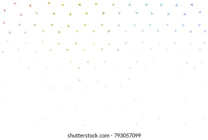 Light Multicolor vector abstract colorful background, which consist of triangles. Pattern with colored triangles on white background.