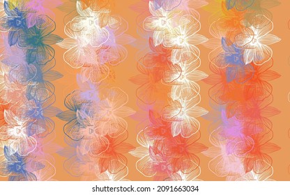 Light Multicolor vector abstract design with flowers. Abstract illustration with flowers in doodles style. Textured pattern for websites, banners.