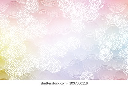 Light Multicolor vector abstract doodle template. Shining colored illustration with flowers in doodle style. The textured pattern can be used for website.