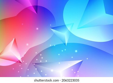 Light Multicolor vector Abstract illustration with colorful discs and triangles. Glitter abstract illustration with blurred drops of rain. Modern design for a business card.