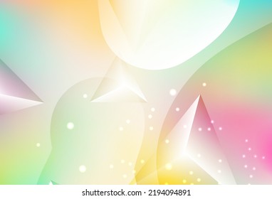 Light Multicolor vector Abstract illustration with colorful discs and triangles. Illustration with set of shining colorful abstract circles. Smart design for business ads.