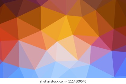 Light Multicolor vector abstract mosaic pattern. Colorful illustration in abstract style with triangles. Best triangular design for your business.