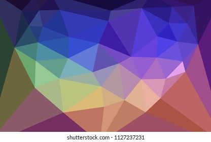 Light Multicolor vector abstract mosaic backdrop with a heart in a centre. Triangular geometric sample with gradient.  A completely new design for your leaflet.