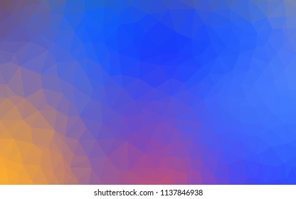 Light Multicolor vector abstract mosaic background. A sample with polygonal shapes. Best triangular design for your business.