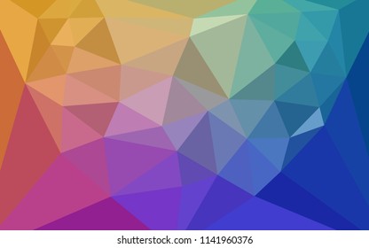 Light Multicolor vector abstract mosaic pattern with a heart in a centre. A sample with polygonal shapes. Brand new style for your business design.
