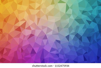 Light Multicolor vector abstract mosaic backdrop. Triangular geometric sample with gradient.  Completely new template for your banner.
