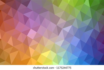 Light Multicolor vector abstract mosaic pattern. Glitter abstract illustration with an elegant triangles. Best triangular design for your business.