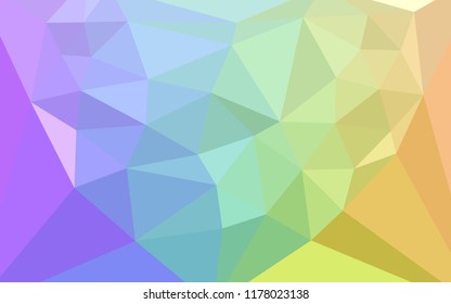 Light Multicolor vector abstract mosaic pattern with a heart in a centre. Elegant polygonal illustration with gradient. Template for cell phone's backgrounds.