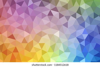 Light Multicolor vector abstract mosaic background. A completely new color illustration in a polygonal style. Best triangular design for your business.