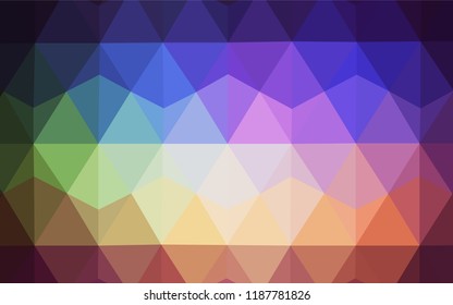 Light Multicolor vector abstract mosaic pattern. Shining polygonal illustration, which consist of triangles. Best triangular design for your business.